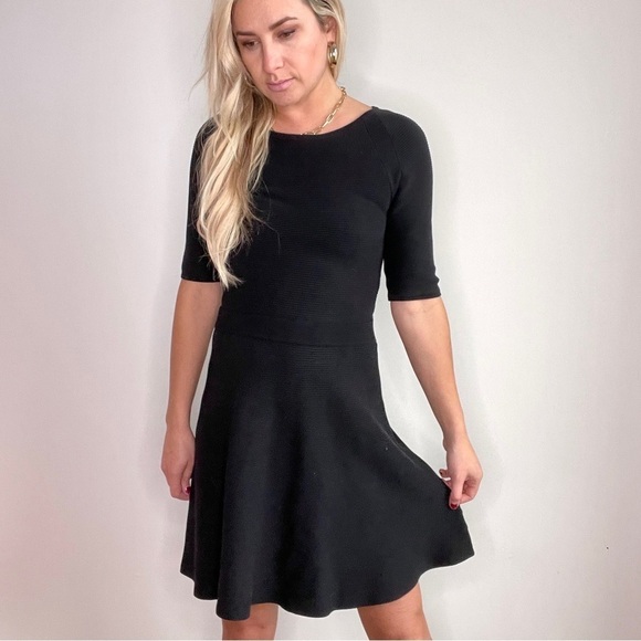 Trina Turk Black Ripped Fit and Flare Dress - Picture 6 of 15